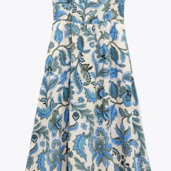 Zara maxi dress. Never worn. NWT. Blue and green - Picture 4 of 7